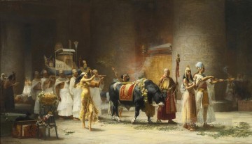 La procession du taureau sacré Anubis Frederick Arthur Bridgman Peinture à l'huile